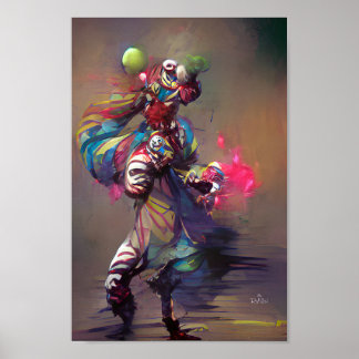 JUNGLER CLOWN fantasía arte ilustracion poster