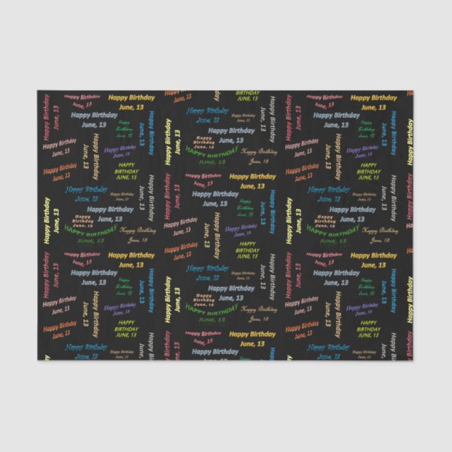 Junio, 13 Papel de debate de cumpleaños (Anverso)