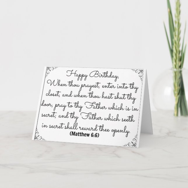 Junio 6 Tarjeta de cumpleaños de la Biblia con Mat (Anverso)
