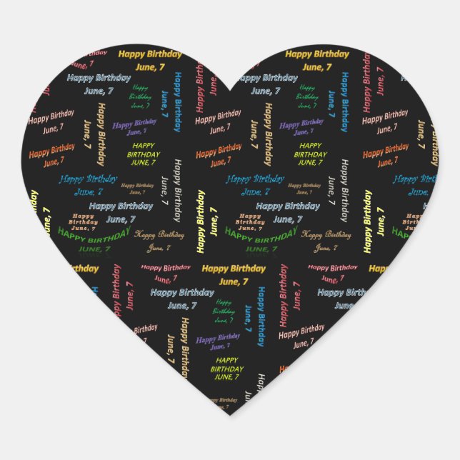 Junio, 7 Pegatina de cumpleaños (Anverso)