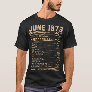 junio de 1973 hechos camisetas de cumpleaños 1973 