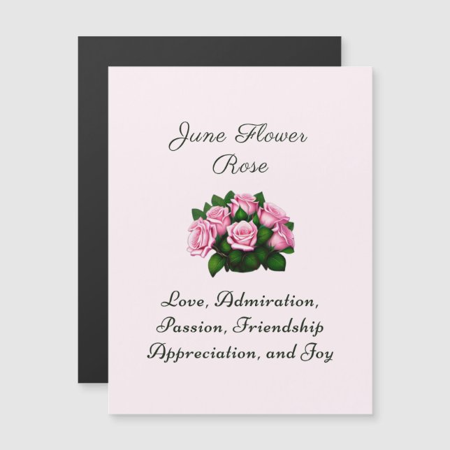 Junio Mes de Nacimiento Flor Rosa Floral eterna (Anverso/Reverso)