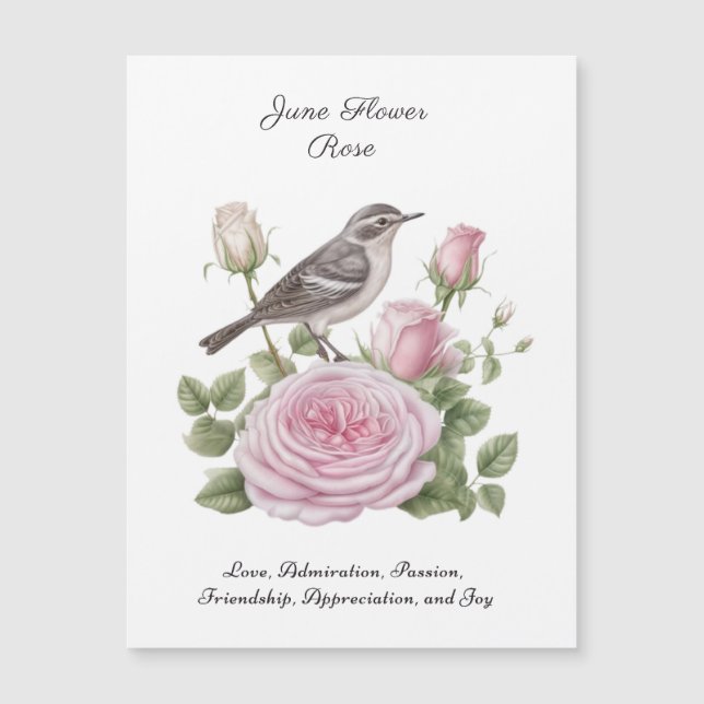 Junio Mes de Nacimiento Rosa de Flores Elegante Cu (Anverso)