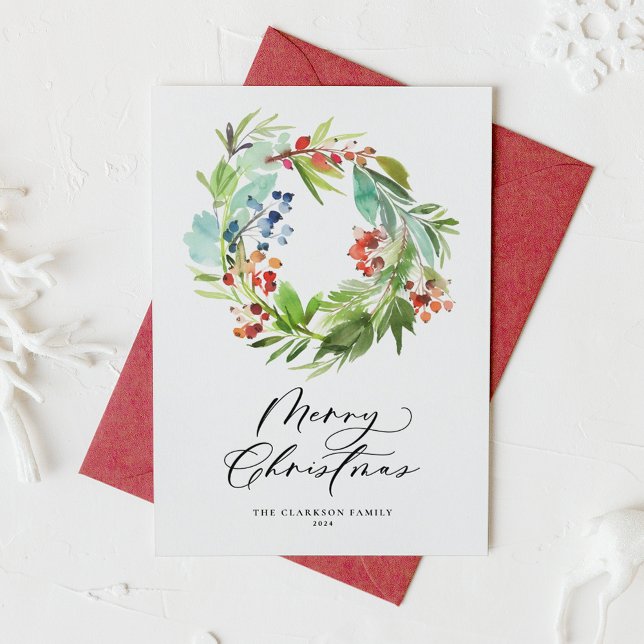Juniper y Holly Wreath Feliz Navidad (Subido por el creador)