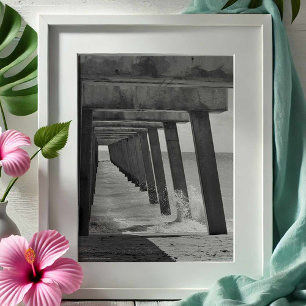 Juno Beach Pier Fotografía en blanco y negro