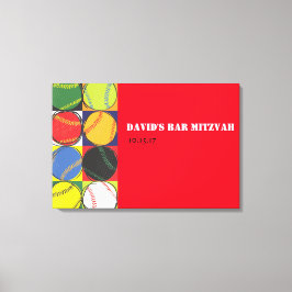 Junta de lienzo de Rótulo de béisbol retro