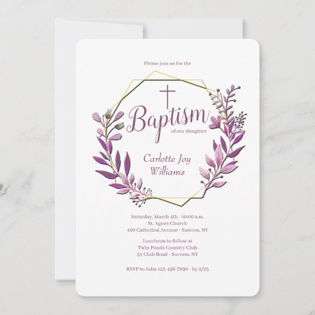 Juntas Invitaciones Religiosas (Rosa) (Anverso)