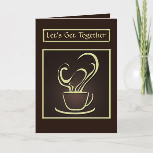 Juntemos la tarjeta de felicitación para el café