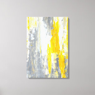 "Junto" arte abstracto gris y amarillo