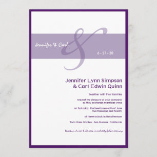Junto (púrpura) casando la invitación