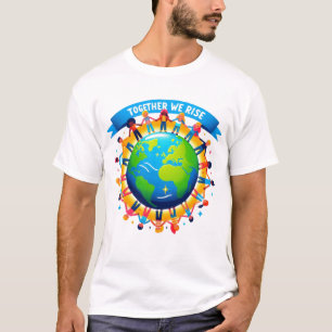 Juntos levantamos camiseta de unidad de diversidad