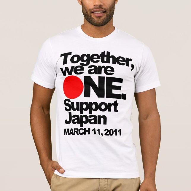 "Juntos somos UNO. Camiseta de Japón de la ayuda" (Anverso)