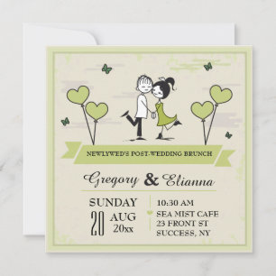 Juntos (Verde) Invitación post-Boda Brunch