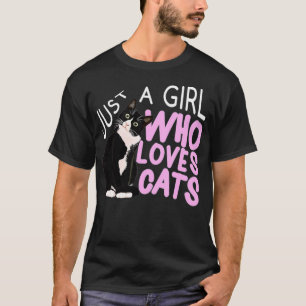 Just A Girl Who Loves Cats  Cat Top Gift for