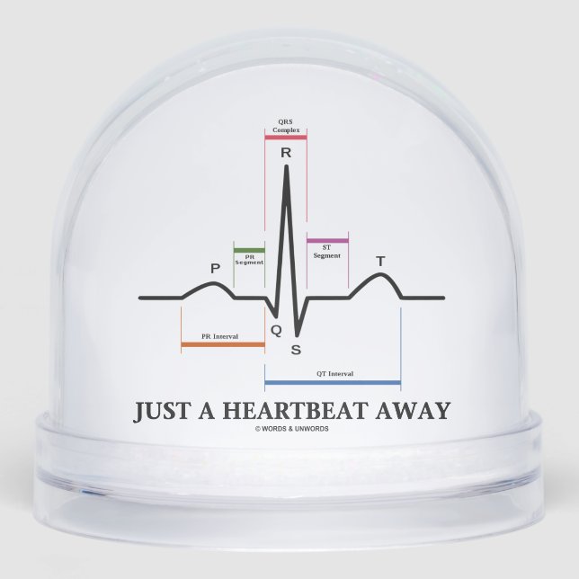 Just A Heartbeat Away Electrocardiogram EKG Humor (Anverso)
