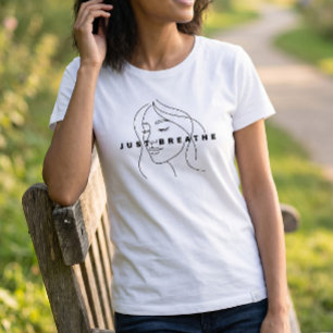 Just Breathe Camiseta Blanca de Mujer Minimalist