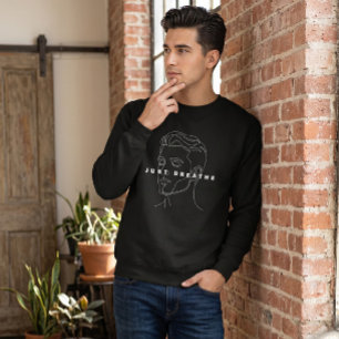 Just Breathe Sudadera Negra Línea Minimalista