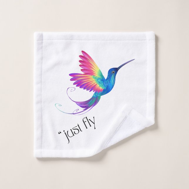 Just Fly - Vibrant Rainbow Hummingbird Art for Fre (Toallita)
