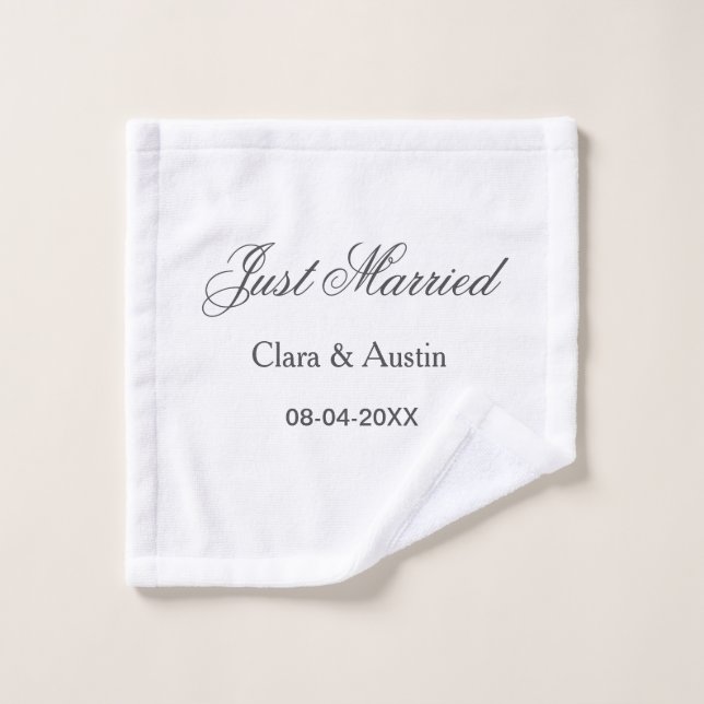 Just Married add couple name date year wedding sim (Toallita)
