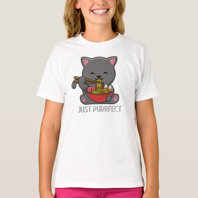 Just Purrfect - Camiseta de Ramen para comer gato (Anverso)