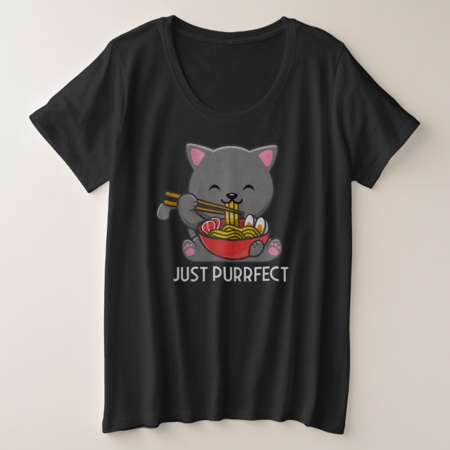 Just Purrfect - Gato comiendo Ramen (Anverso del diseño)