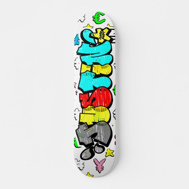 Justin Graffiti Personalizado Skateboard Personali (Anverso )