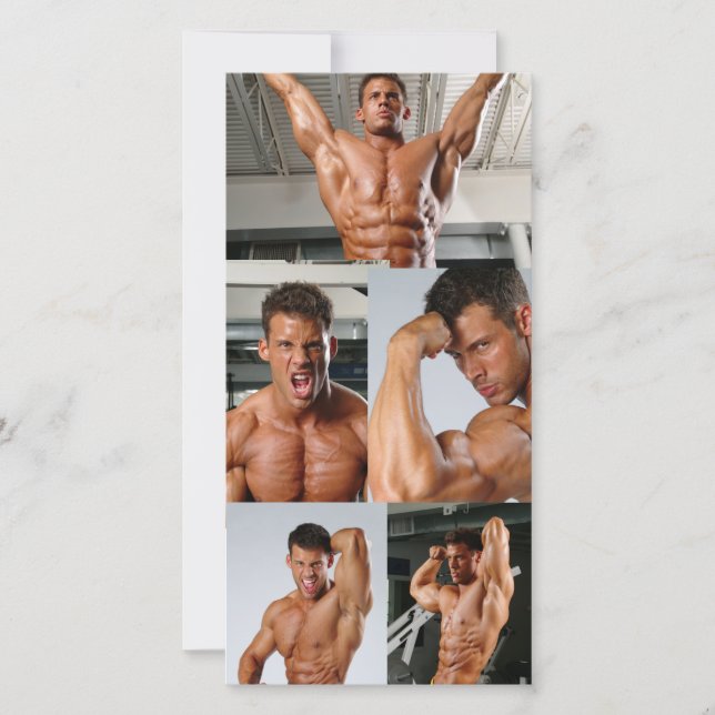 Justin Woltering Bodybuilder Fan Photo Card (Anverso)