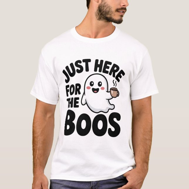 Justo Aquí Para La Graciosa Camiseta Fantasma | Cu (Anverso)