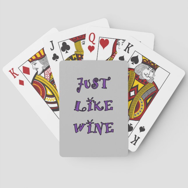 JUSTO COMO las cartas de juego de VINO (Reverso)