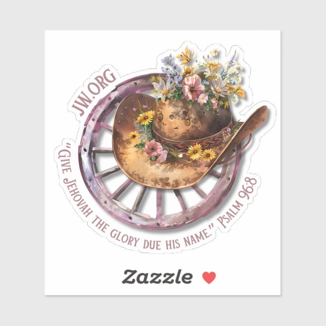 JW 2025 Year Text Western Vinyl Pegatina (Hoja)