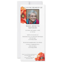 JW Memorial-Funeral Invitación Red Poppy