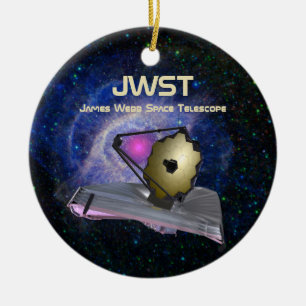 JWST con fecha de lanzamiento Ornamento cerámico