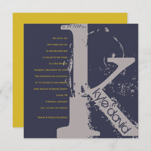 K Colección inicial Bar Bat Mitzvah Invitación