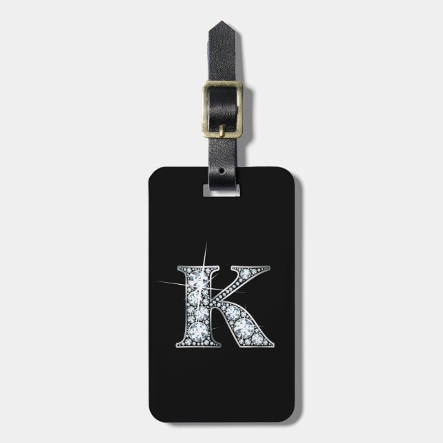 K "Diamond Bling" Etiqueta para Equipaje (Frente Vertical)