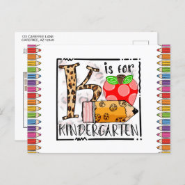 K es para la tarjeta de fotos de kindergarten
