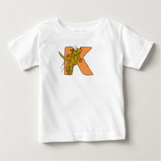 K para la camiseta del bebé del canguro