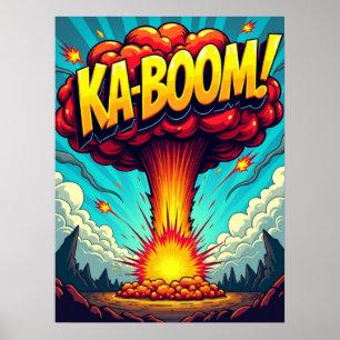 ¡KA-BOOM! Poster de explosión de arte pop