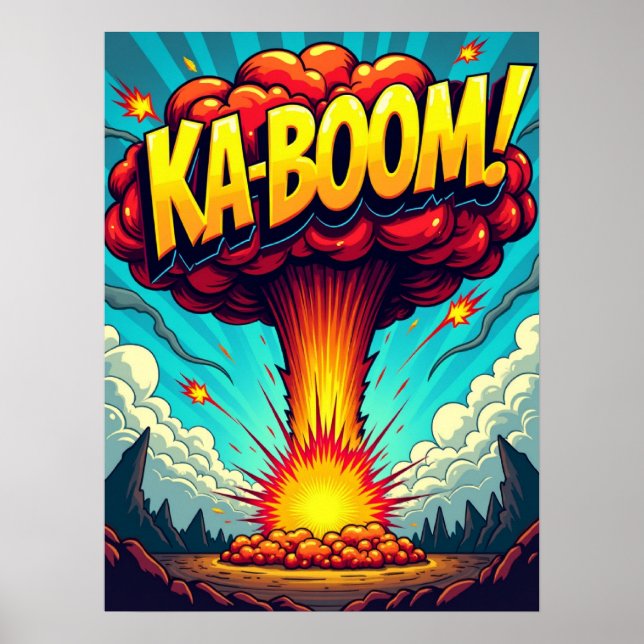 ¡KA-BOOM! Poster de explosión de arte pop (Frente)