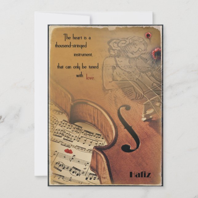Kaart enkel Hafiz - thousend-stringed instrument (Anverso)