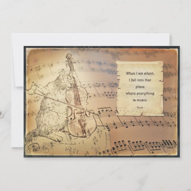 Kaart enkel met Rumi - Everything is music (Anverso)