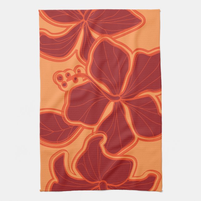 Kailua Hibiscus Hawaiian Kitchel Toalla (Vertical)