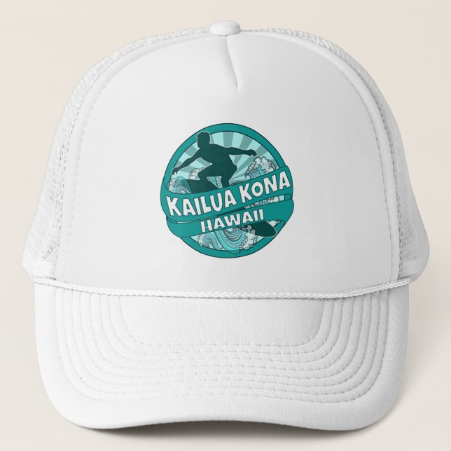 Kailua Kona Hawaii gorra del logo del surfista ver (Anverso)