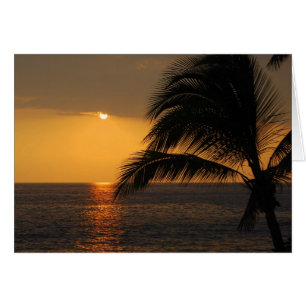 Kailua Kona, Hawaii, tarjeta de la puesta del sol