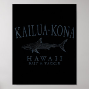 Kailua - kona hawaii tiburón arte retro pizarra pe