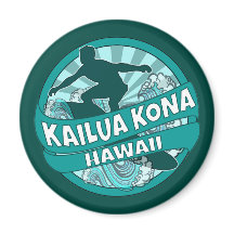 Kailua Kona Hawaii verde azulado imán del logotipo