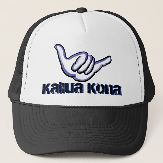 Kailua Kona negro shaka gorra (Anverso)