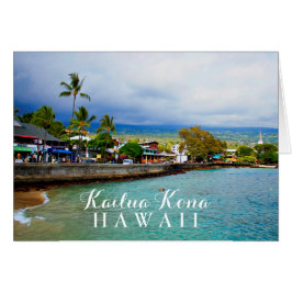 Kailua Kona Pier Hawaii Paint Digital Art Card