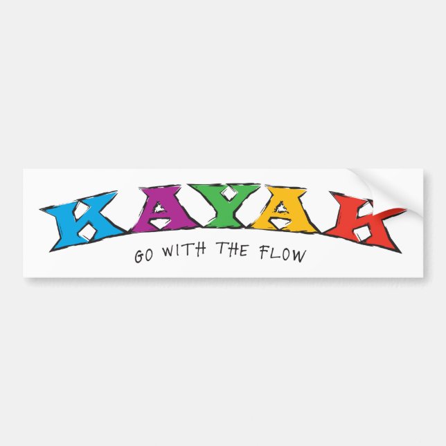Kajak… Vaya con el pegatina del flujo (Frente)