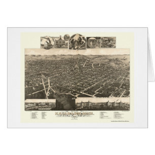 Kalamazoo, mapa panorámico del MI - 1883