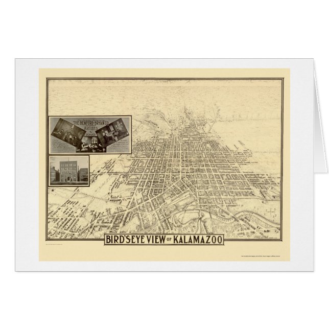 Kalamazoo, mapa panorámico del MI - 1908 (Anverso (Horizontal))